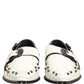White Studded Formal Dress Monk Strap Shoes