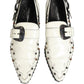 White Studded Formal Dress Monk Strap Shoes