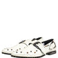 White Studded Formal Dress Monk Strap Shoes