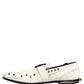White Studded Formal Dress Monk Strap Shoes
