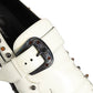 White Studded Formal Dress Monk Strap Shoes