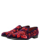 Violet Red Bead Embellished Loafers Shoes