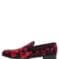 Violet Red Bead Embellished Loafers Shoes