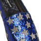 Multicolor Flag Sequin Dress Loafers Shoes