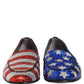 Multicolor Flag Sequin Dress Loafers Shoes