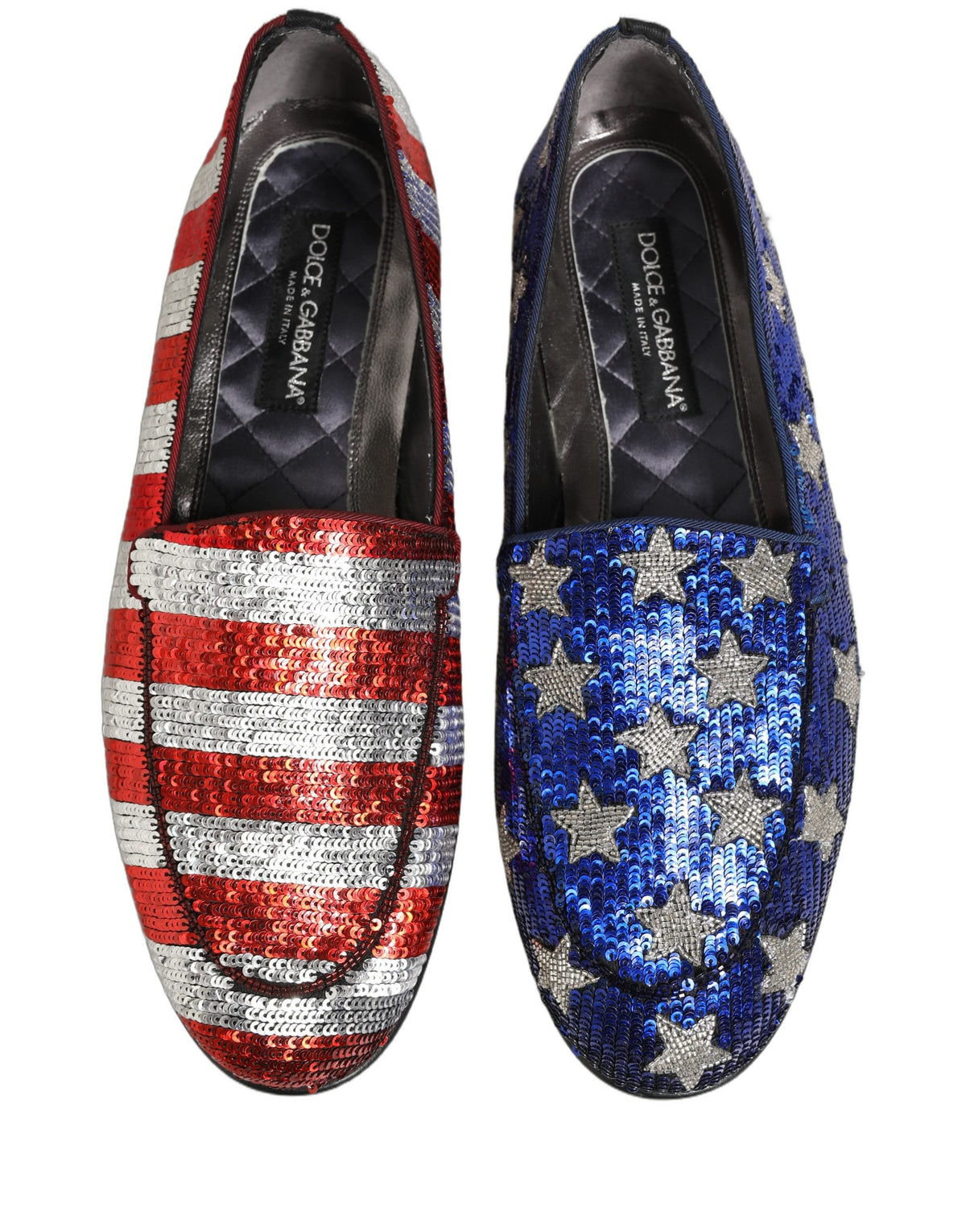 Multicolor Flag Sequin Dress Loafers Shoes