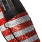 Multicolor Flag Sequin Dress Loafers Shoes