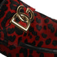 Red Leopard Print Pony Hair Dress Loafers Shoes