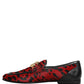 Red Leopard Print Pony Hair Dress Loafers Shoes