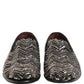 Black Velvet Floral Embellished Loafers Shoes