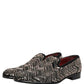 Black Velvet Floral Embellished Loafers Shoes