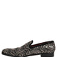 Black Velvet Floral Embellished Loafers Shoes