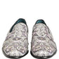 White Sequined Formal Slip On Loafers Shoes