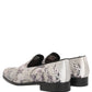 White Sequined Formal Slip On Loafers Shoes