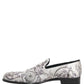 White Sequined Formal Slip On Loafers Shoes