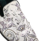 White Sequined Formal Slip On Loafers Shoes