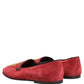 Red Velvet Logo Embroidery Men Loafers Shoes