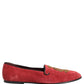 Red Velvet Logo Embroidery Men Loafers Shoes