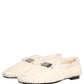 White Fur Shearling Men Dress Loafers Shoes