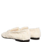 White Fur Shearling Men Dress Loafers Shoes