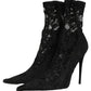 Black Socks Taormina Lace Pumps Boots Shoes