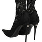 Black Socks Taormina Lace Pumps Boots Shoes