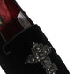 Black Suede Embellished Dress Loafers Shoes