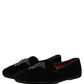 Black Suede Embellished Dress Loafers Shoes
