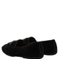 Black Suede Embellished Dress Loafers Shoes
