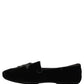 Black Suede Embellished Dress Loafers Shoes