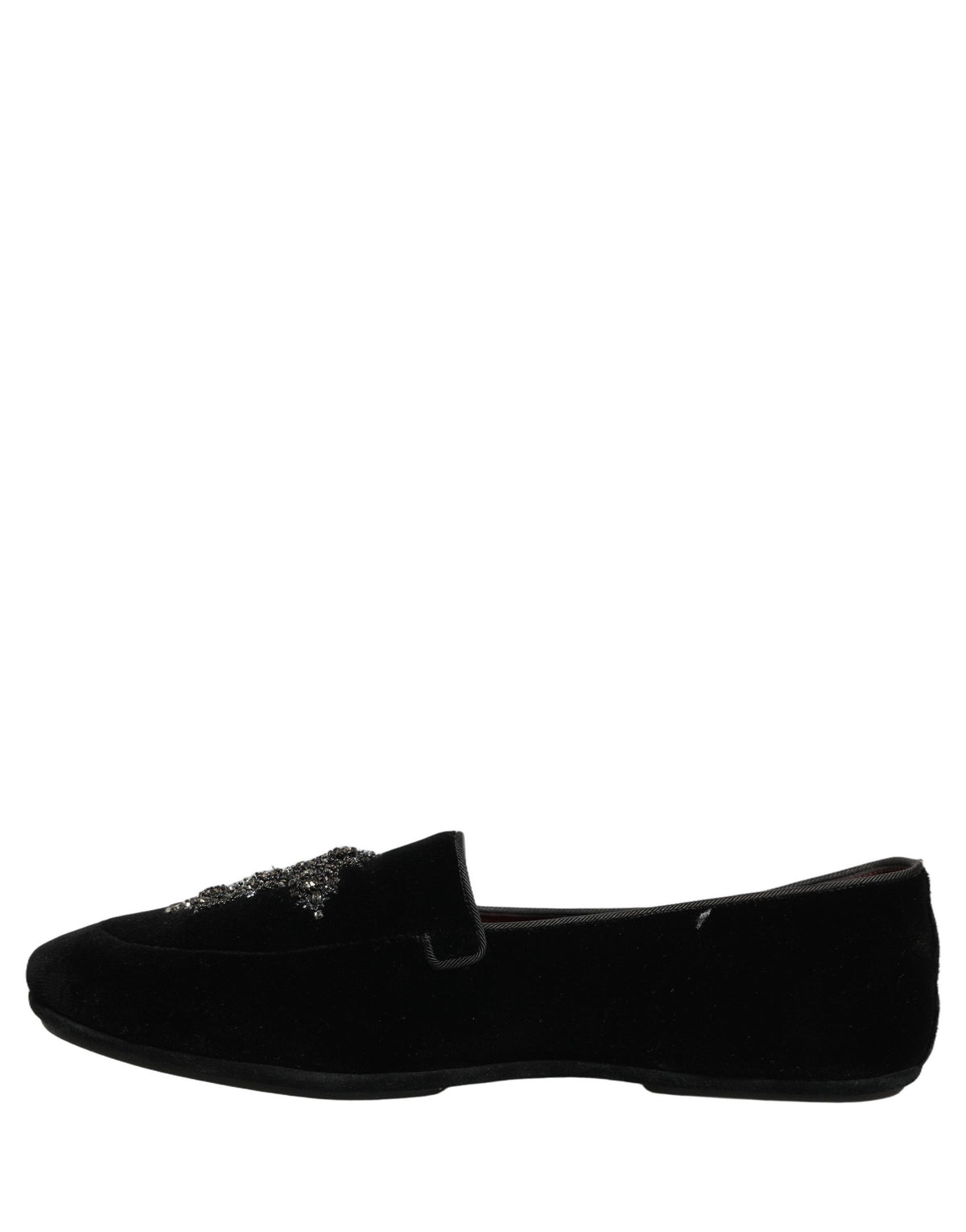 Black Suede Embellished Dress Loafers Shoes