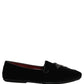 Black Suede Embellished Dress Loafers Shoes