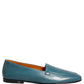 Blue Leather Logo Slip On Men Loafers Shoes