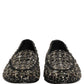 Black Crystal Embellished Dress Loafers Shoes