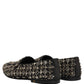 Black Crystal Embellished Dress Loafers Shoes