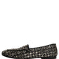 Black Crystal Embellished Dress Loafers Shoes