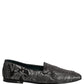Silver Jacquard Leather Slip On Loafers Shoes