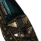 Black Gold Embellished Slip On Loafers Shoes