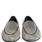 Silver Crystal Embellished Men Loafers Shoes