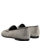 Silver Crystal Embellished Men Loafers Shoes