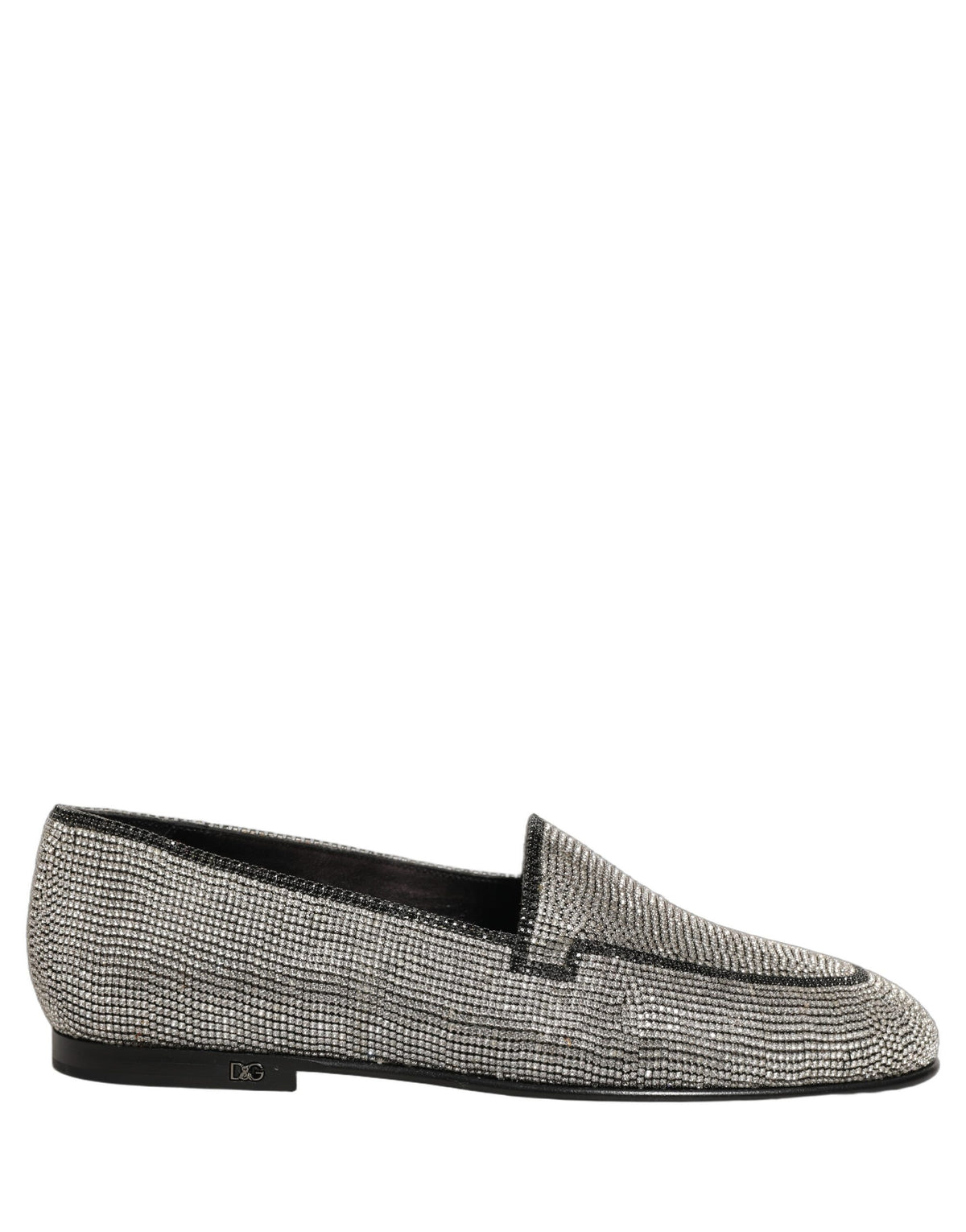 Silver Crystal Embellished Men Loafers Shoes
