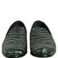 Silver Green Embellished Dress Loafers Shoes
