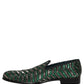 Silver Green Embellished Dress Loafers Shoes
