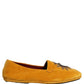 Yellow Velvet DG Heart Loafers Flats Shoes