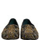 Black Gold Embellished Dress Loafers Shoes