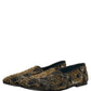 Black Gold Embellished Dress Loafers Shoes