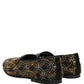 Black Gold Embellished Dress Loafers Shoes