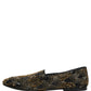 Black Gold Embellished Dress Loafers Shoes