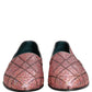Pink Check Glitter Lurex Logo Loafers Shoes