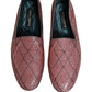 Pink Check Glitter Lurex Logo Loafers Shoes